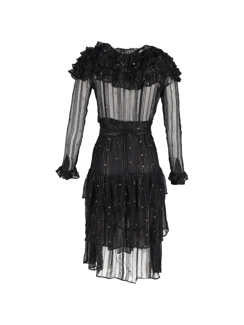  Dodo Bar Or Ruffled Silk Midi Dress - Black 