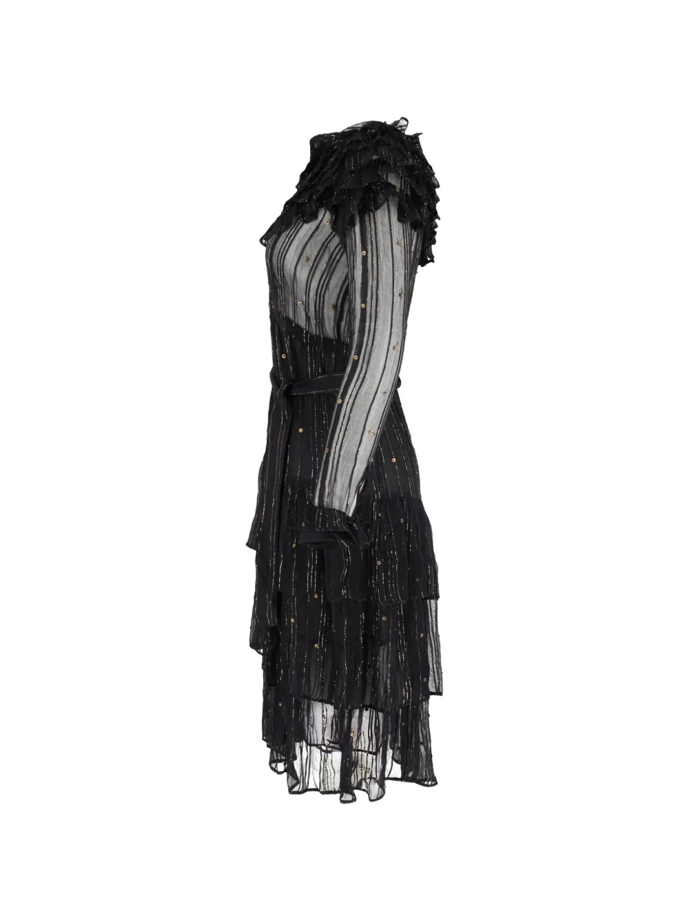  Dodo Bar Or Ruffled Silk Midi Dress - Black 
