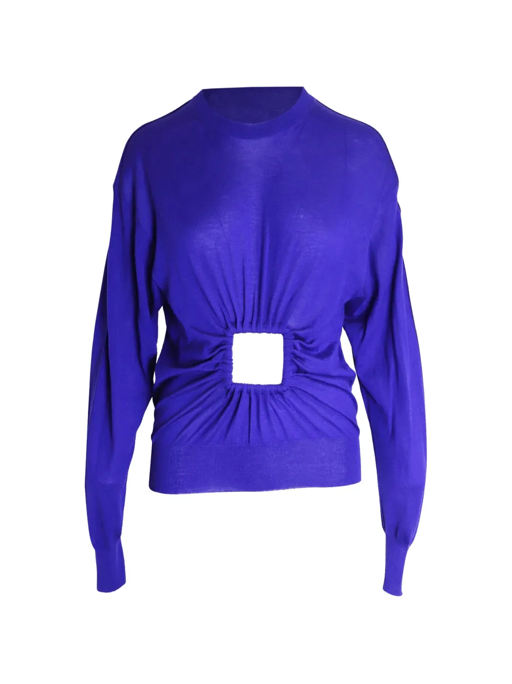 Celine Pre-Owned shirred window panel knitted top - Blu