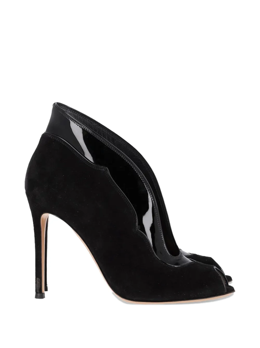 Gianvito Rossi Vamp peep-toe leather ankle boots - Nero