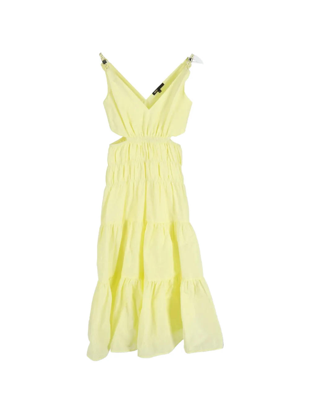 Maje cut-out tiered V-neck dress - Giallo