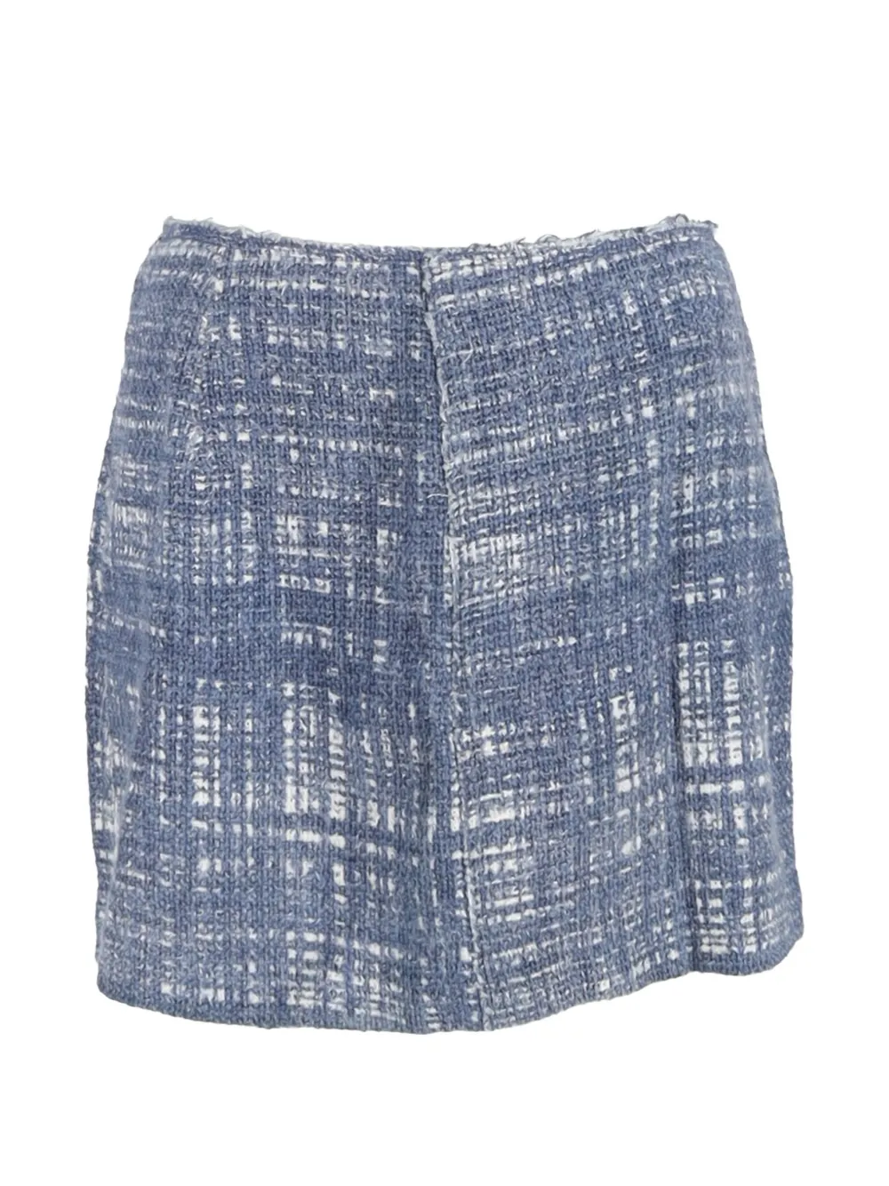 Prada Pre-Owned tweed-texture A-line mini skirt - Blu