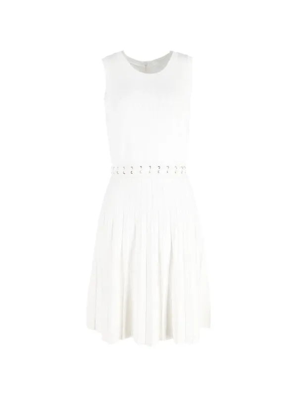 Michael Kors Pleated-detail Mini Dress - White