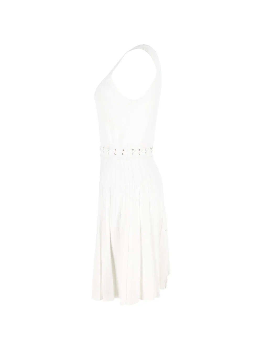michael kors knit mini dress Ribbed Knit Short-Sleeve Dress in WHITE - Sale
