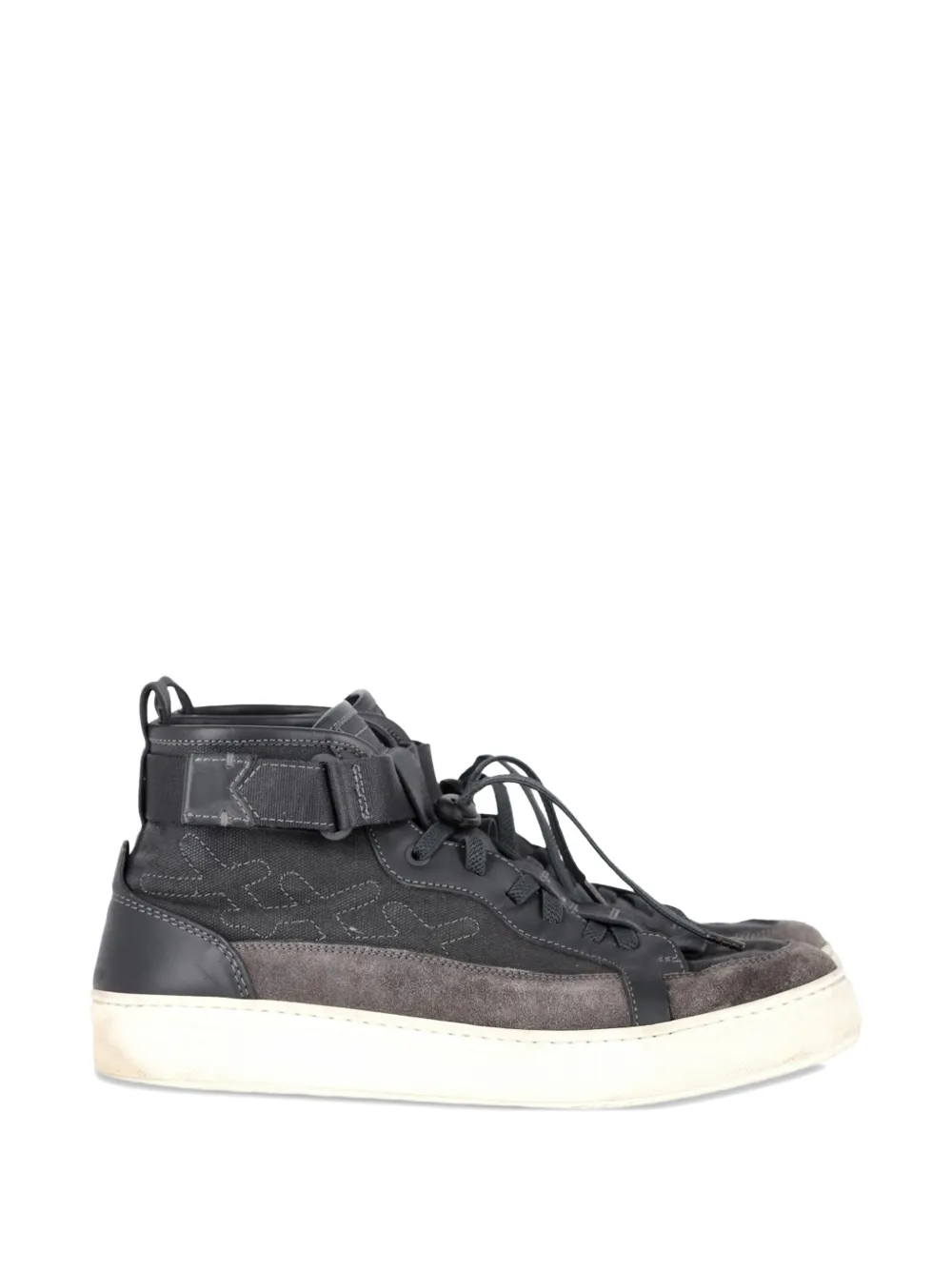 Ermenegildo Zegna Vintage strap high-top sneakers - Grigio
