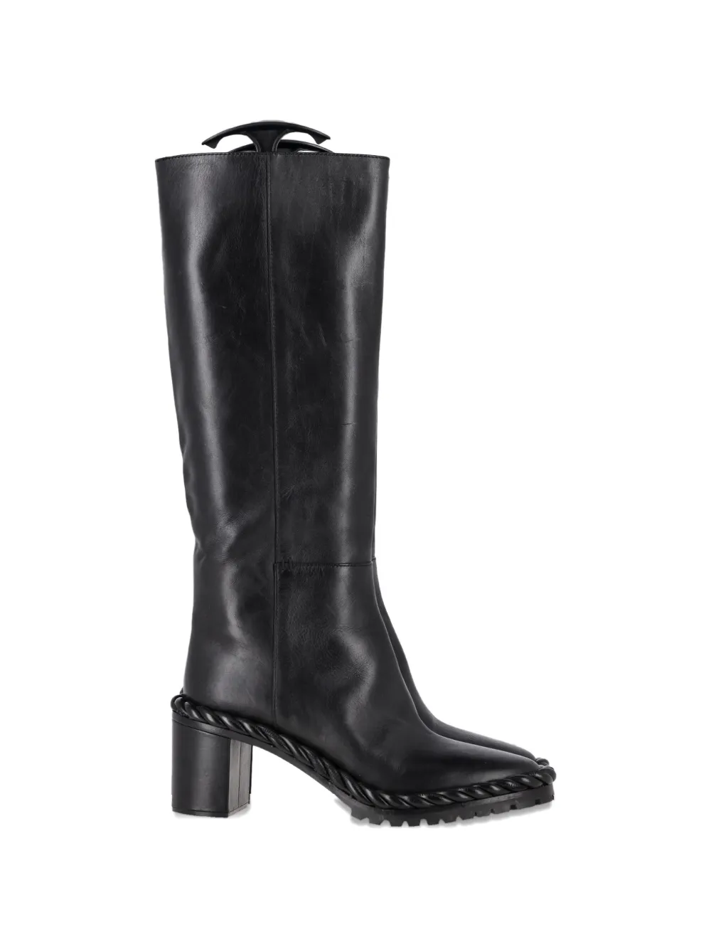 Valentino Garavani Pre-Owned twisted-trim block-heel boots - Nero