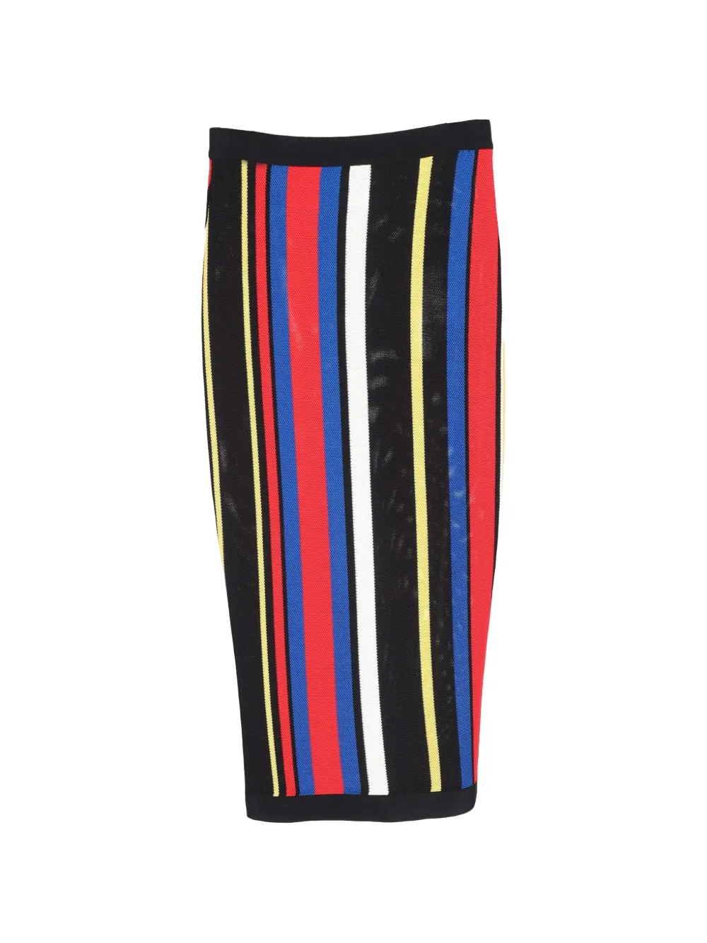 Balmain Pre-Owned striped midi skirt - Nero
