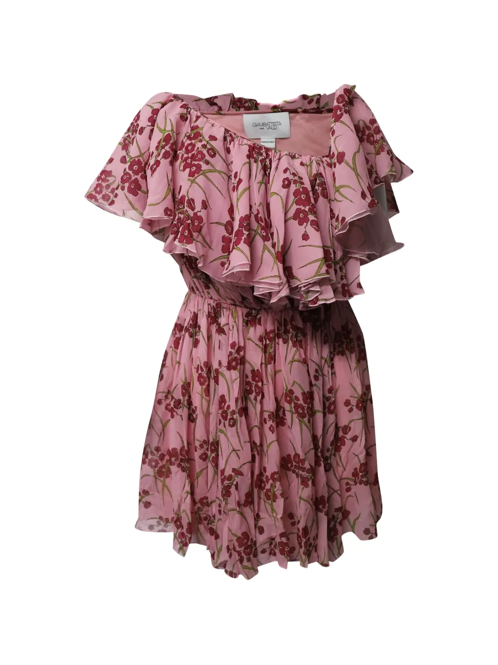 Giambattista Valli Vintage one-shoulder floral-print mini dress - Rosa