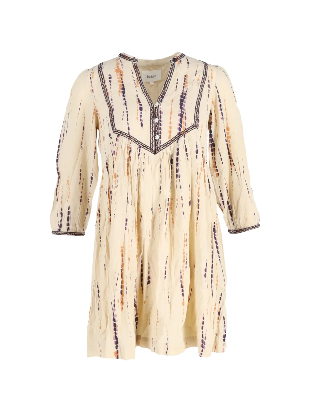Ba&Sh printed quarter-sleeve mini dress - Toni neutri