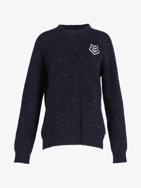 Moschino Pre-Owned logo-patch speckled sweater