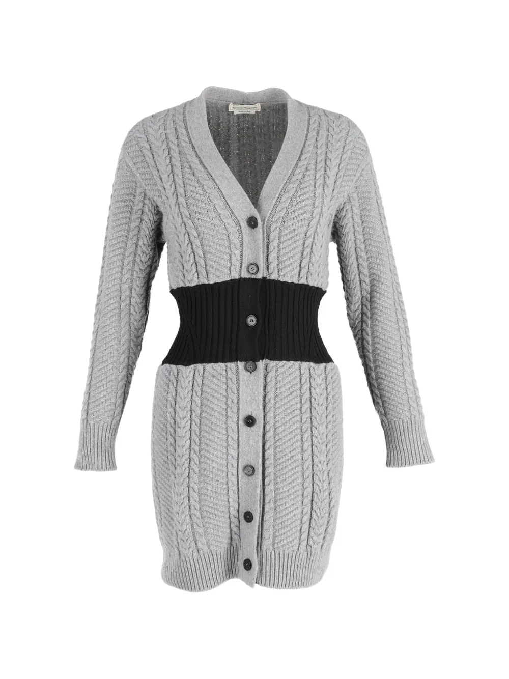 Alexander McQueen Pre-Owned cable-knit cardigan - Grigio