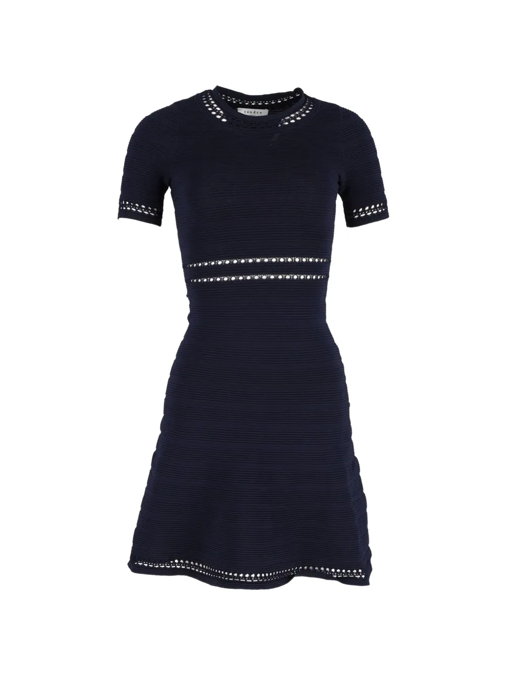 SANDRO textured crochet A-line midi dress - Blu