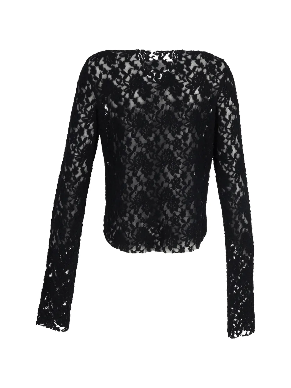 Boat-Neck Lace Crop Top