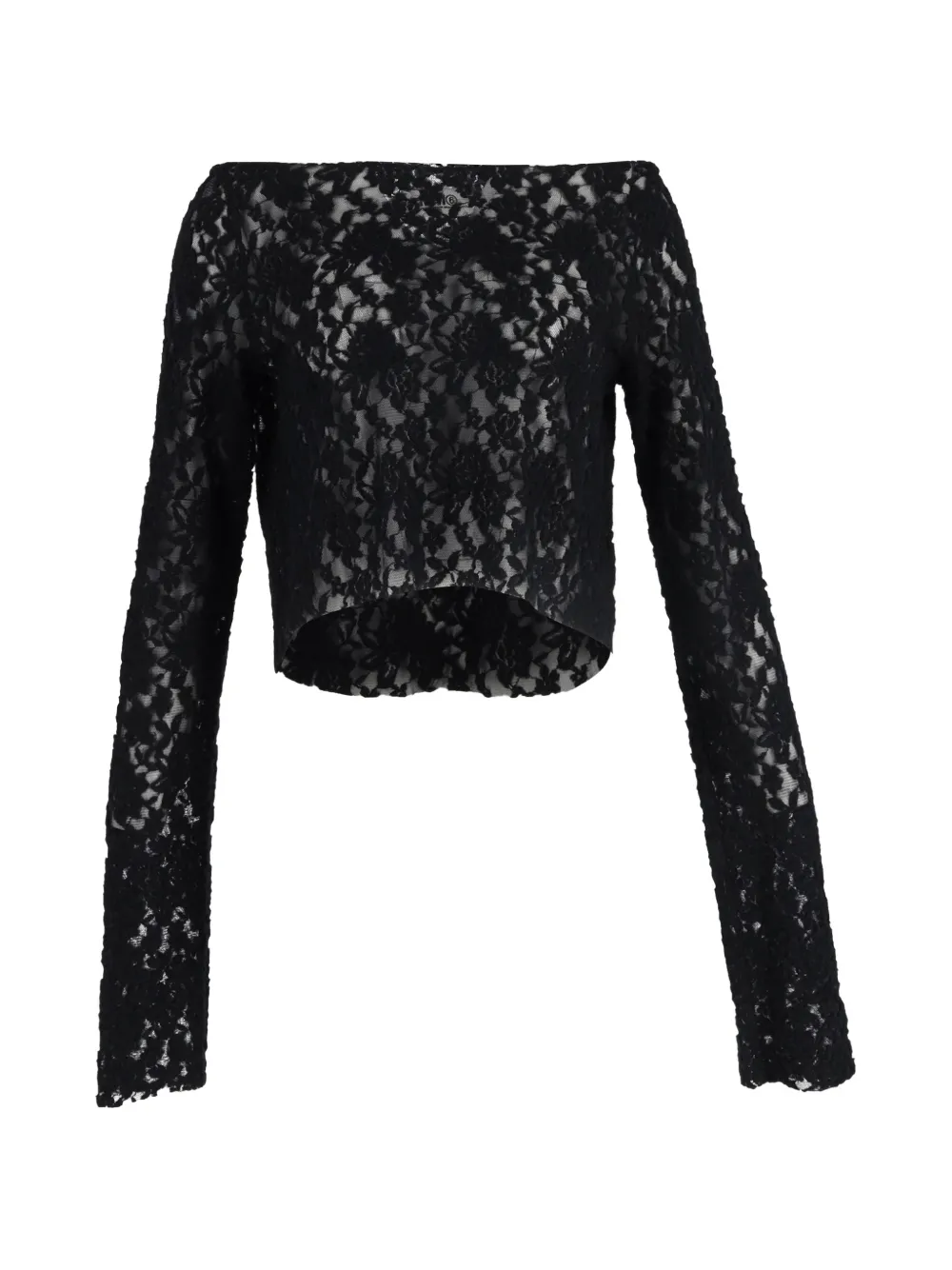 Maison Martin Margiela Pre-Owned boat-neck lace crop top - Nero