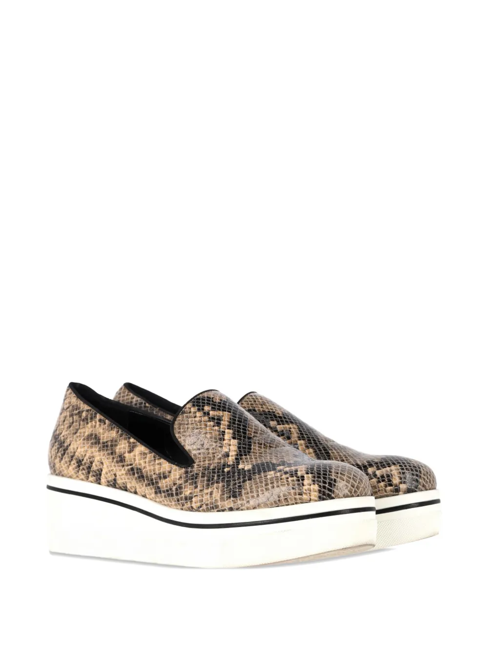  Stella Mccartney Pre-owned Snakeskin-embossed Sneakers - Brown 