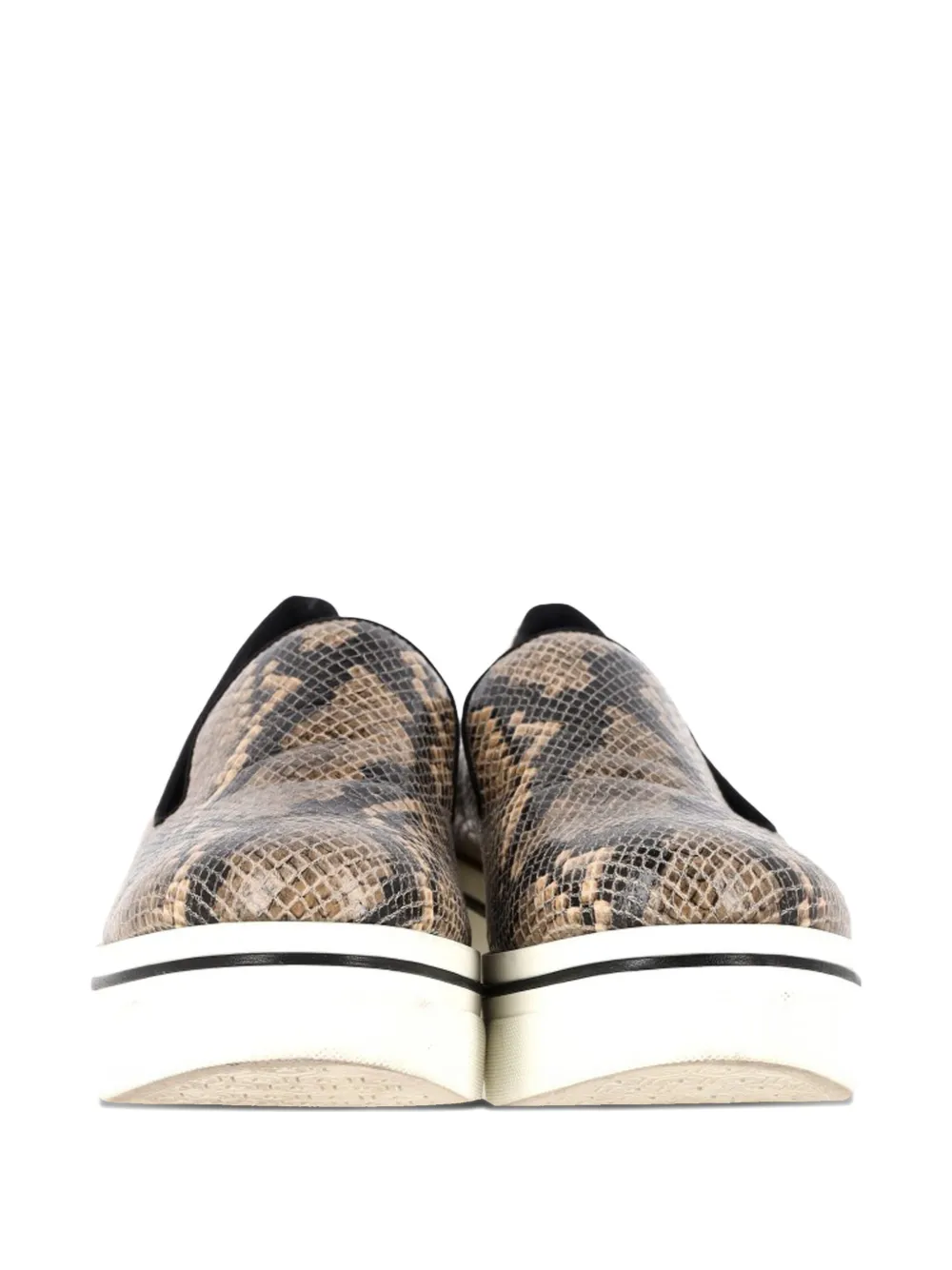  Stella Mccartney Pre-owned Snakeskin-embossed Sneakers - Brown 