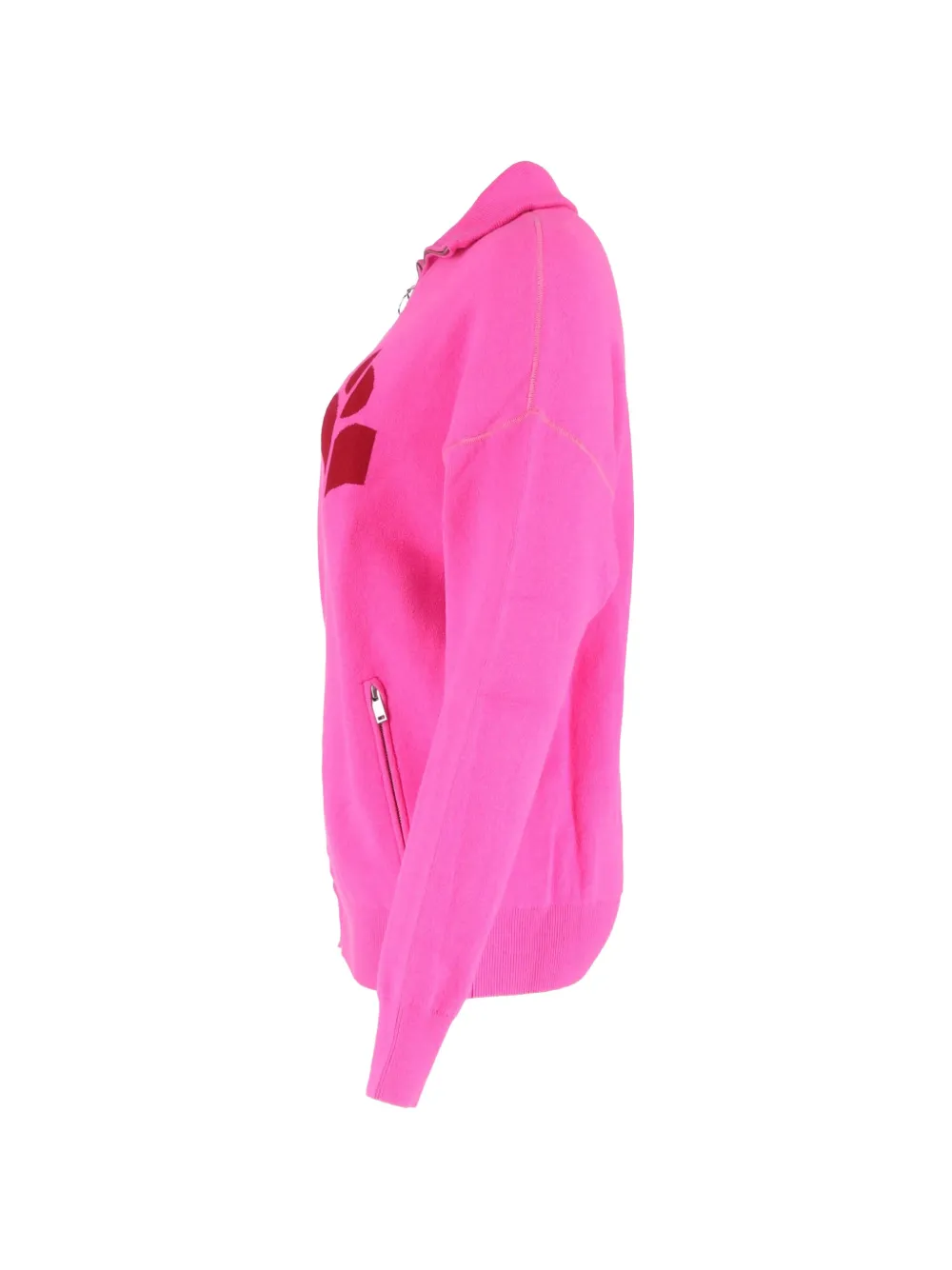 Intarsia Zip-Up Cardigan