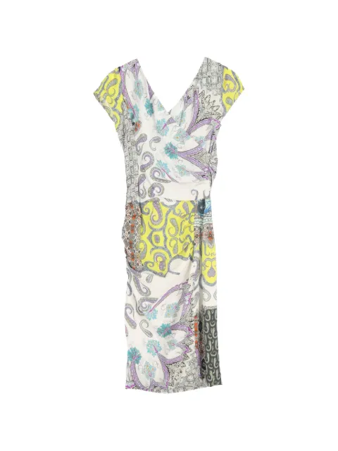 Etro Vintage vestido midi estampado con cuello en V