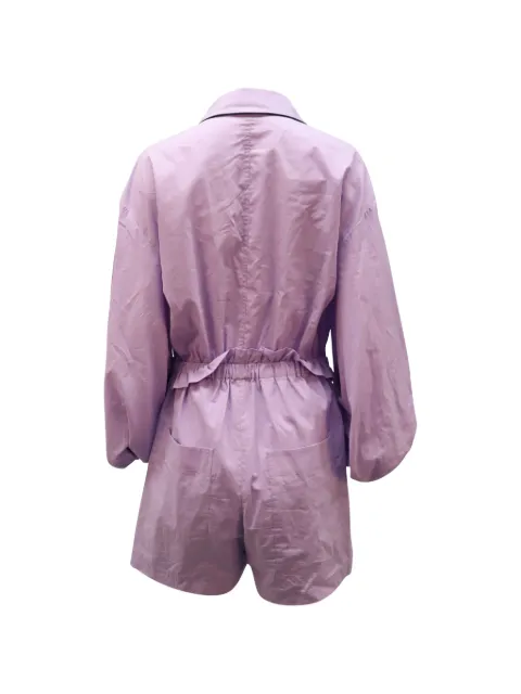 Tibi waist tie contrast piping romper