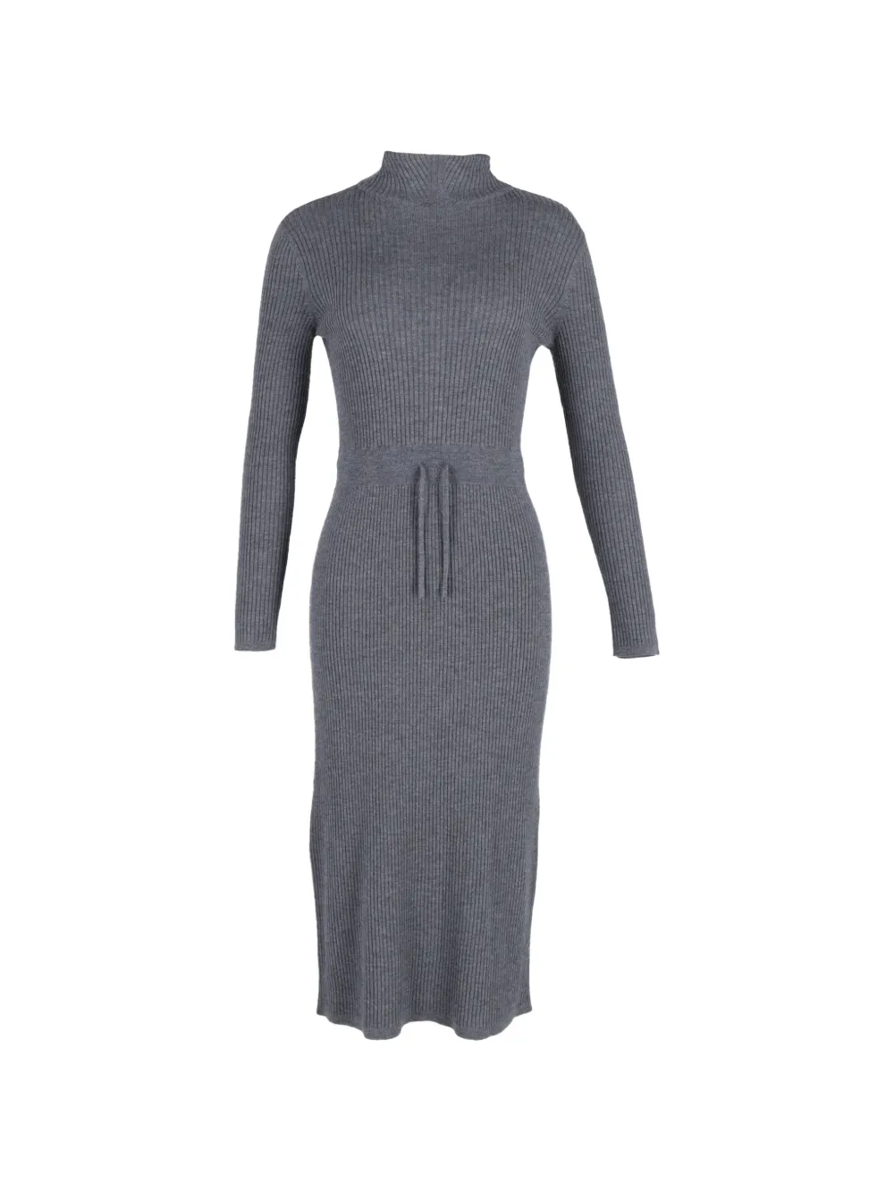 Pre-owned Apc Alma Roll-neck Knitted Midi Dress In Gray