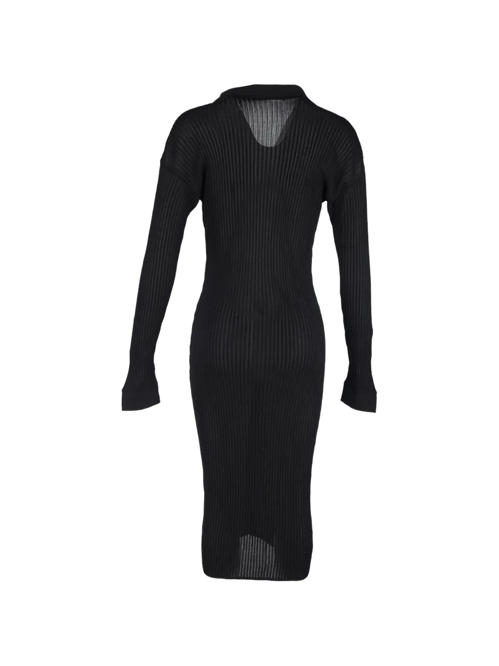 Ribbed Buttoned Midi Dress