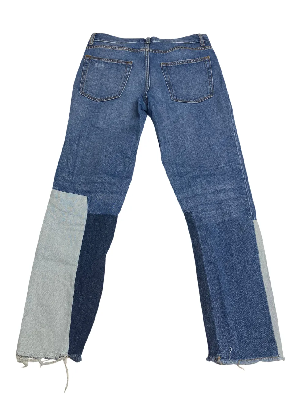  Sandro Patchwork Frayed Jeans - Blue 