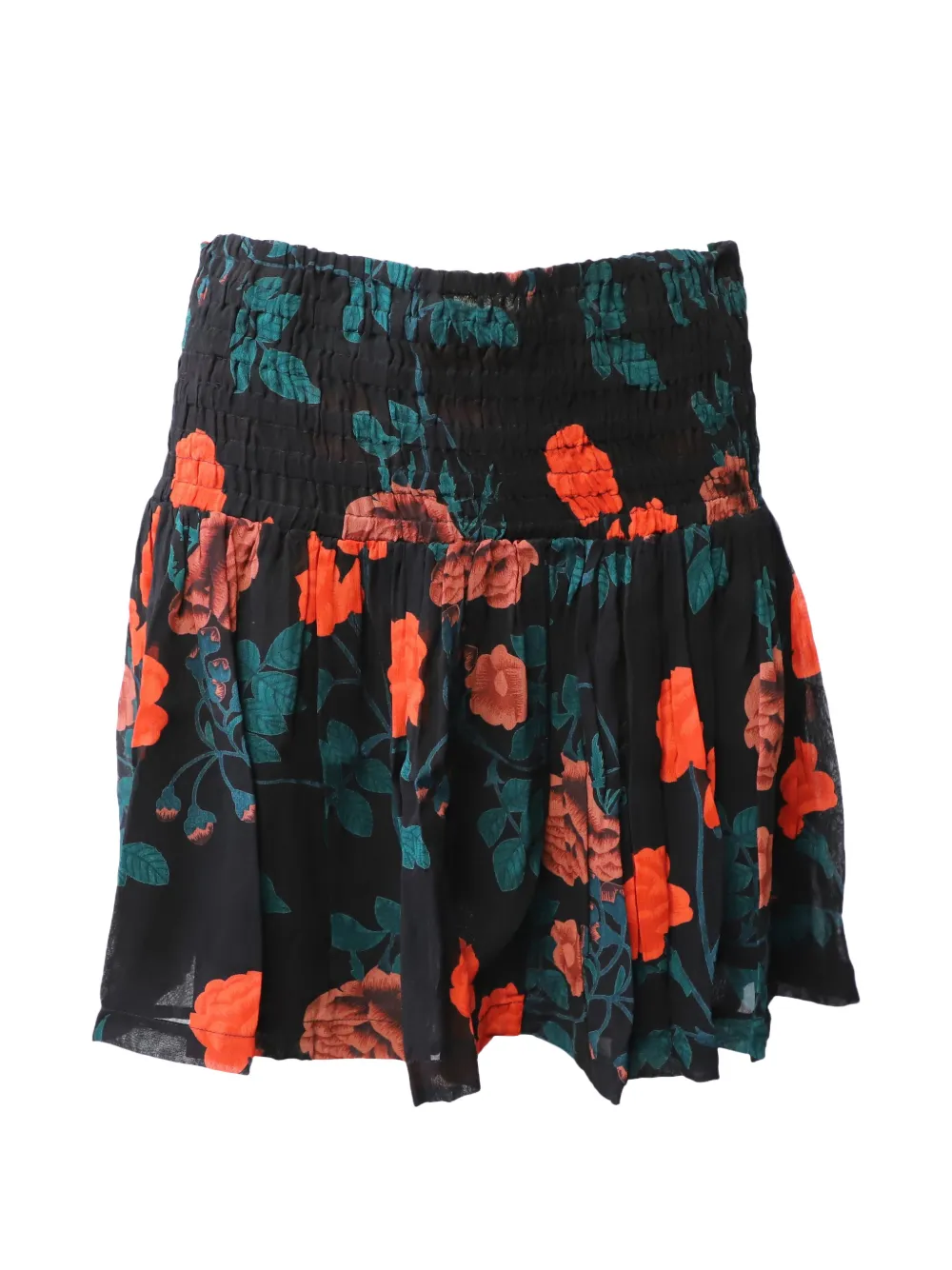 GANNI Newman georgette floral print skirt - Nero
