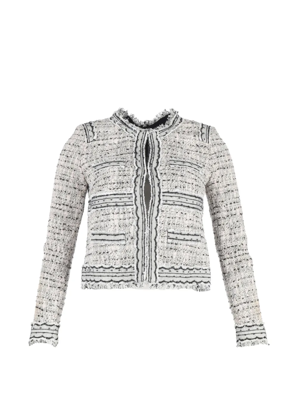 Giambattista Valli Vintage fringed tweed blazer - Nude