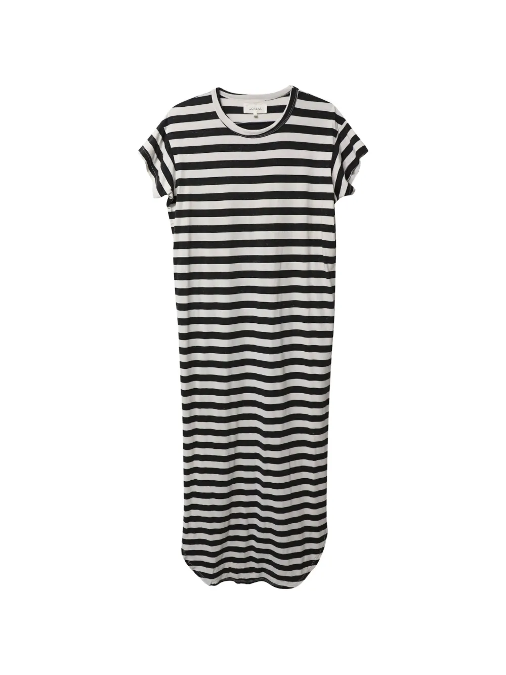 The Great. striped-pattern short-sleeve dress - Bianco