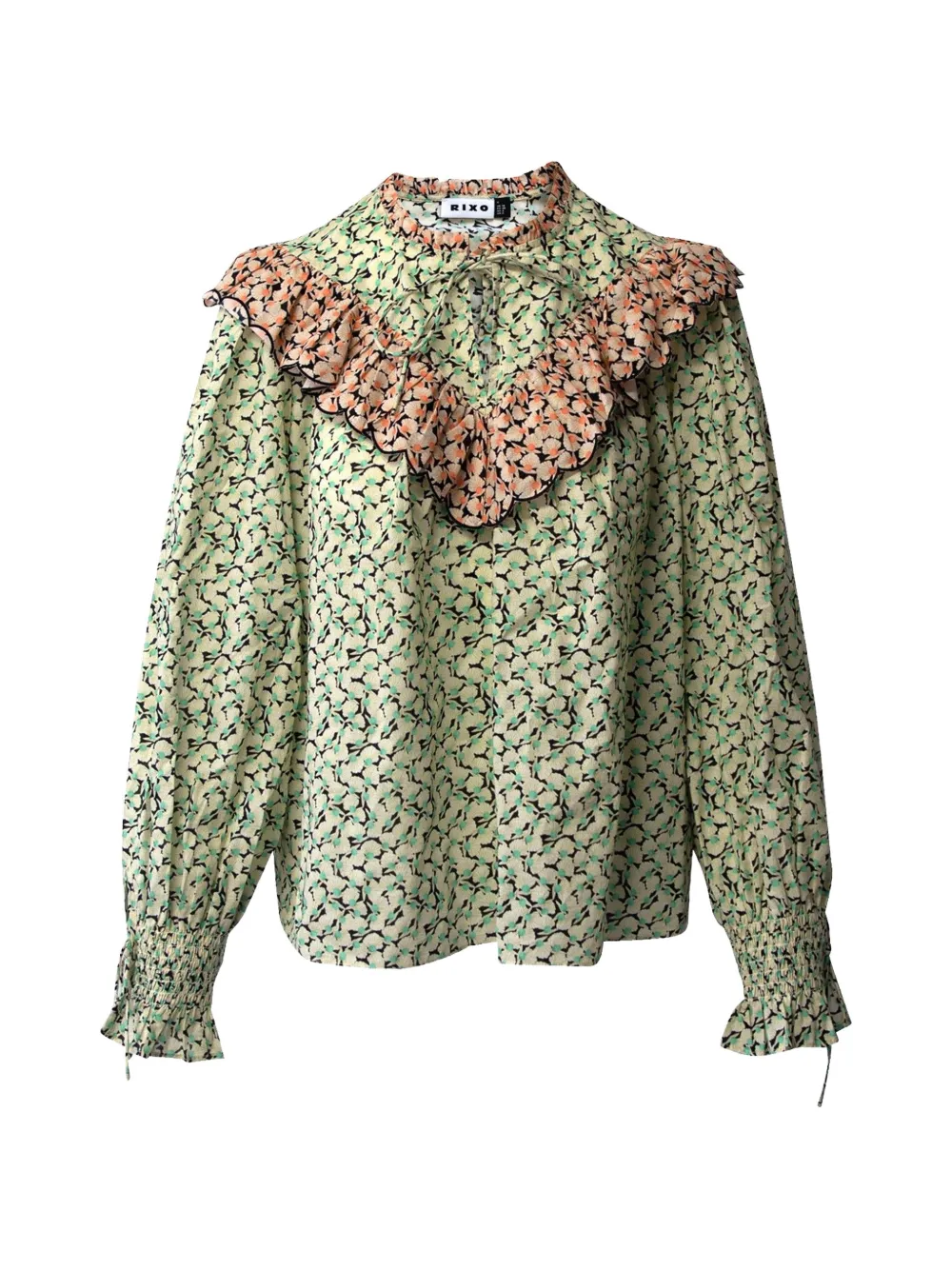 Rixo Danica ruffled floral blouse - Verde