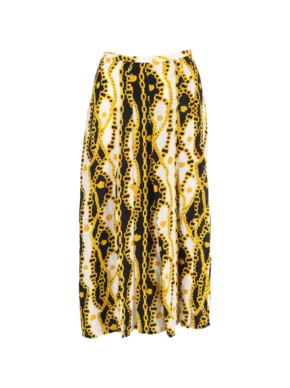Rixo chain-print pleated skirt - Bianco