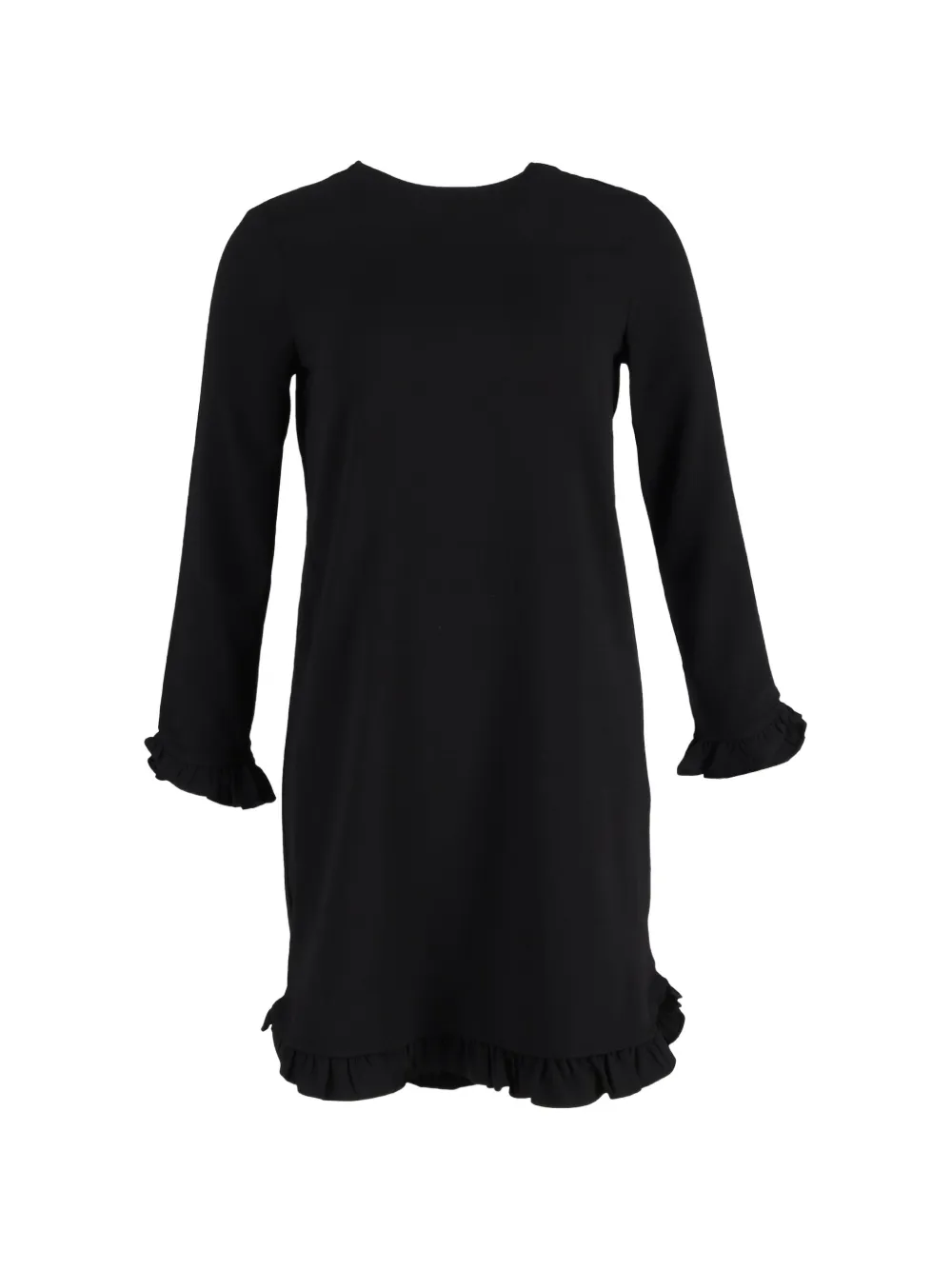 GANNI ruffled mini dress - Nero