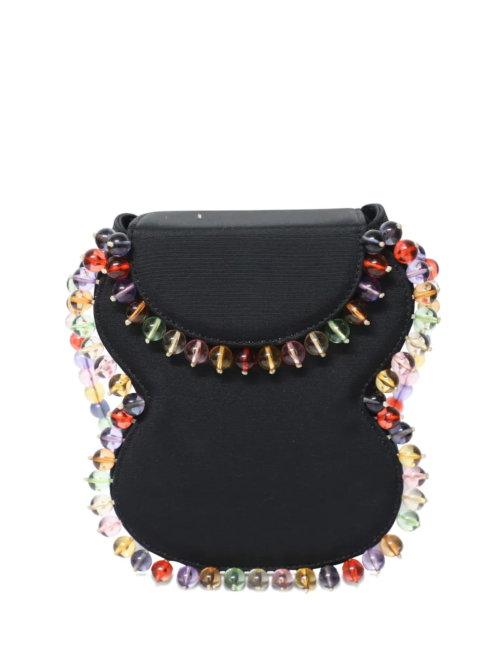 BY FAR Frida beaded tote bag - Nero