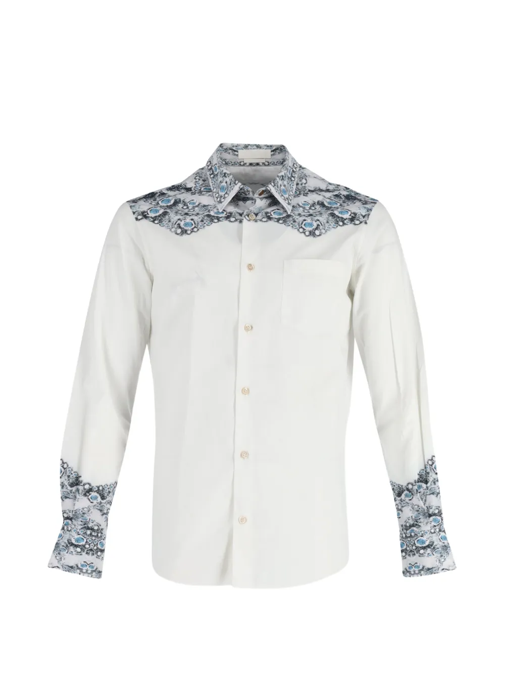 Alexander McQueen Pre-Owned skull print button-down shirt – White Alexander McQueen Pre-Owned skull print button-down shirt – White