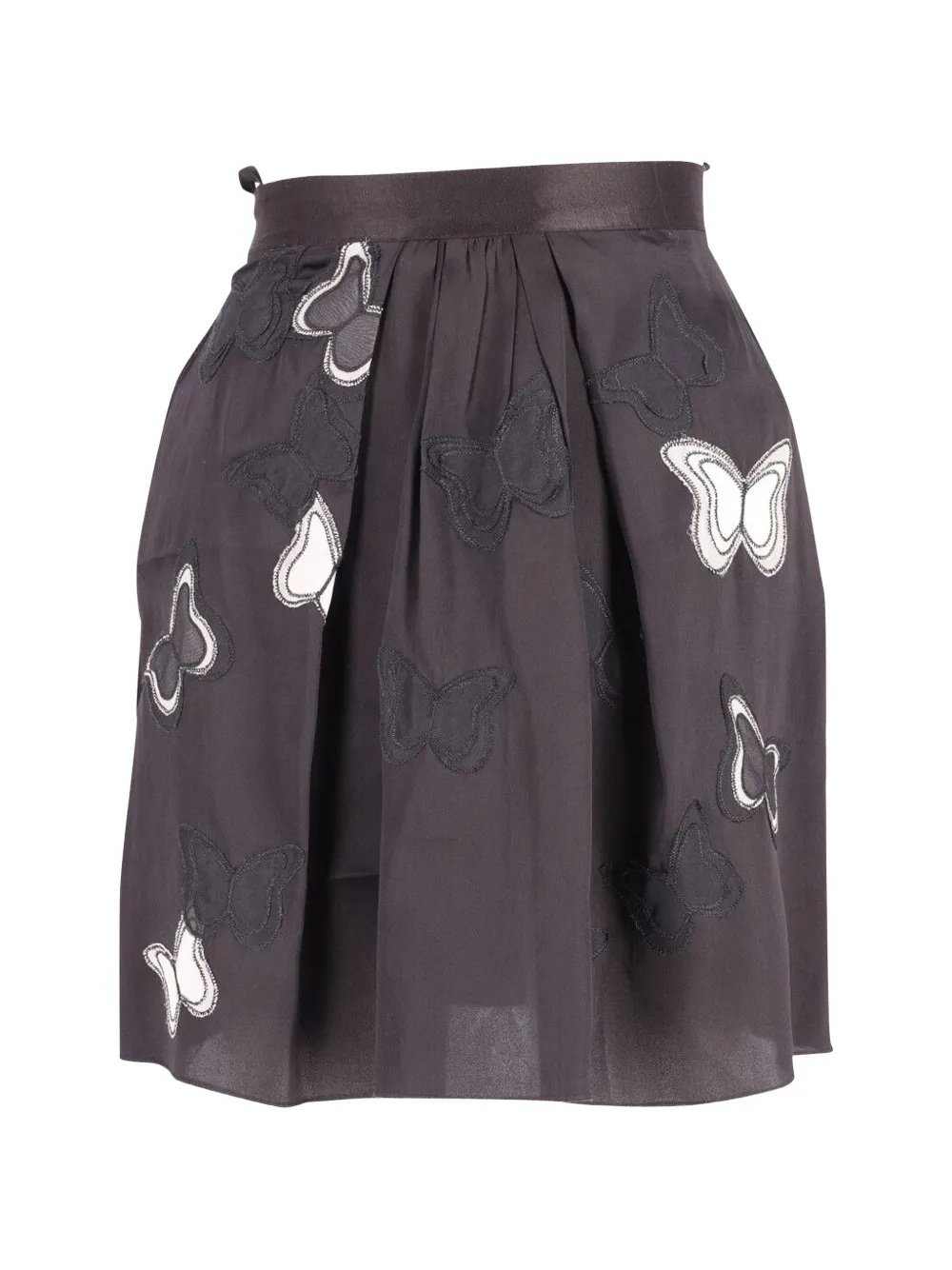 Dolce & Gabbana Pre-Owned butterfly-appliqué pleated mini skirt - Grigio