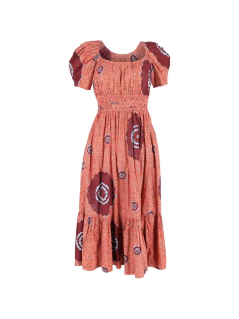 Ulla Johnson robe mi-longue imprimée à manches bouffantes