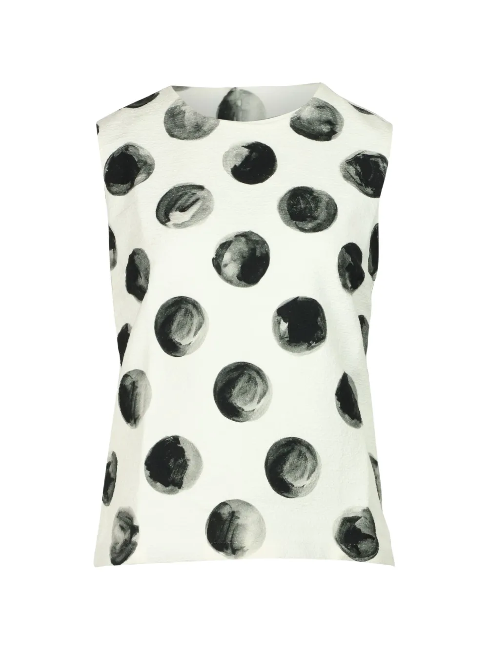 Dolce & Gabbana Pre-Owned painted polka dot print sleeveless top - Bianco