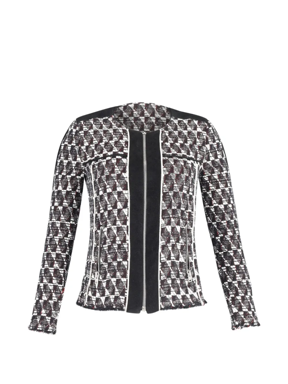 Pre-owned Iro Kamber Tweed Weave Jacket In White