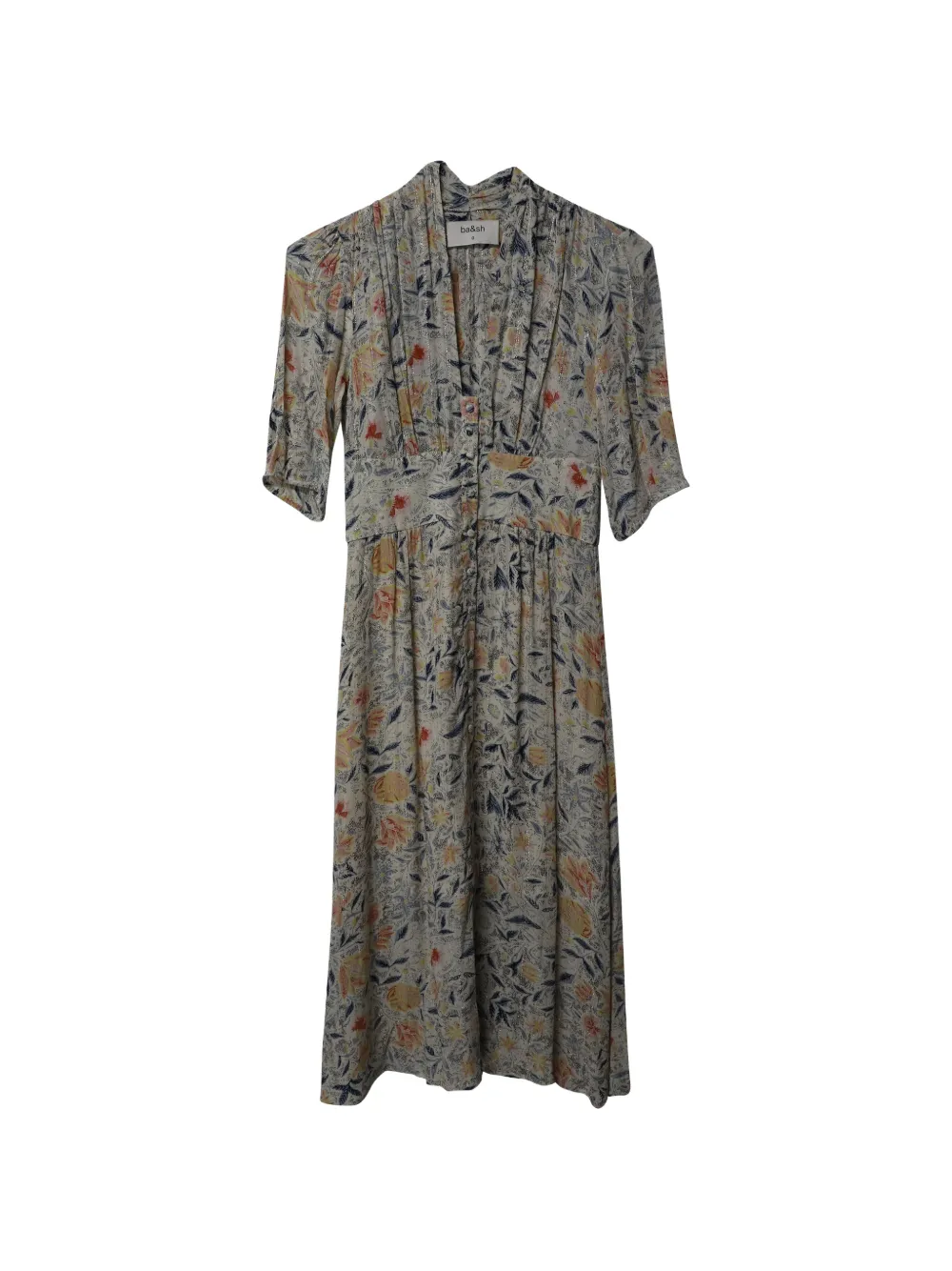 Ba&Sh V-neck floral-print midi dress - Grigio