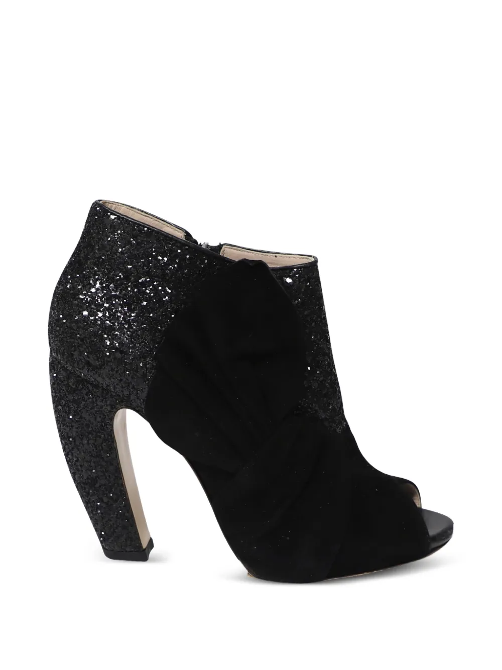 Miu Miu Pre-Owned glitter-detail pumps - Nero