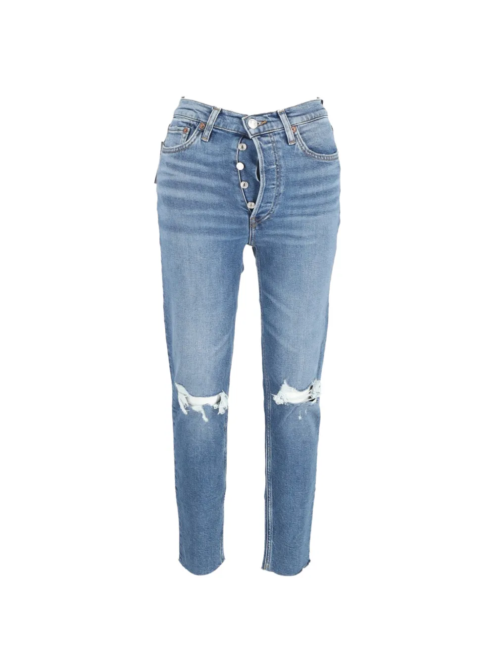 RE/DONE distressed-effect slim-cut jeans - Blu