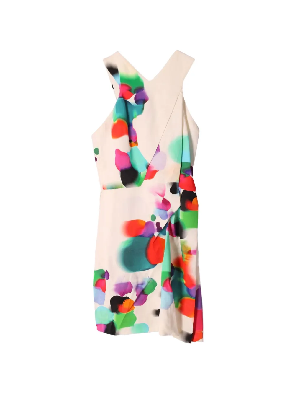 Rm By Roland Mouret printed halterneck mini dress - Toni neutri