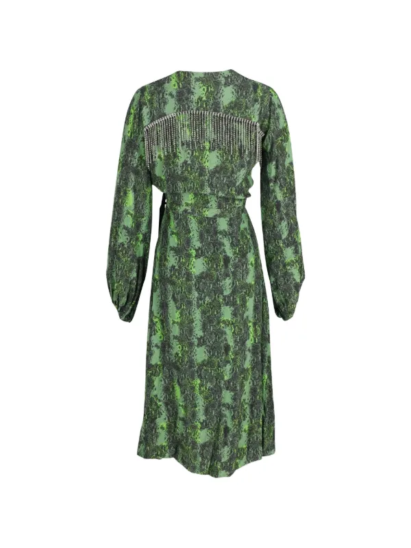 green rotate dress Gathered sequined minidress in green - Rotate