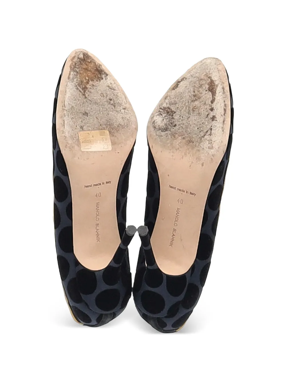 Polka-Dot Scalloped Heeled Pumps