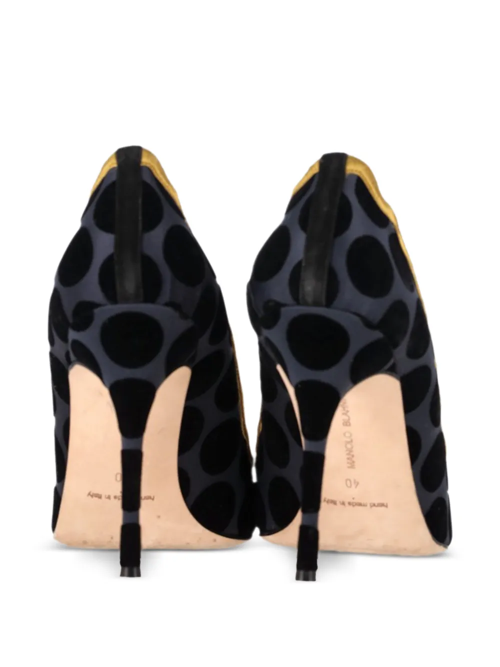 Polka-Dot Scalloped Heeled Pumps