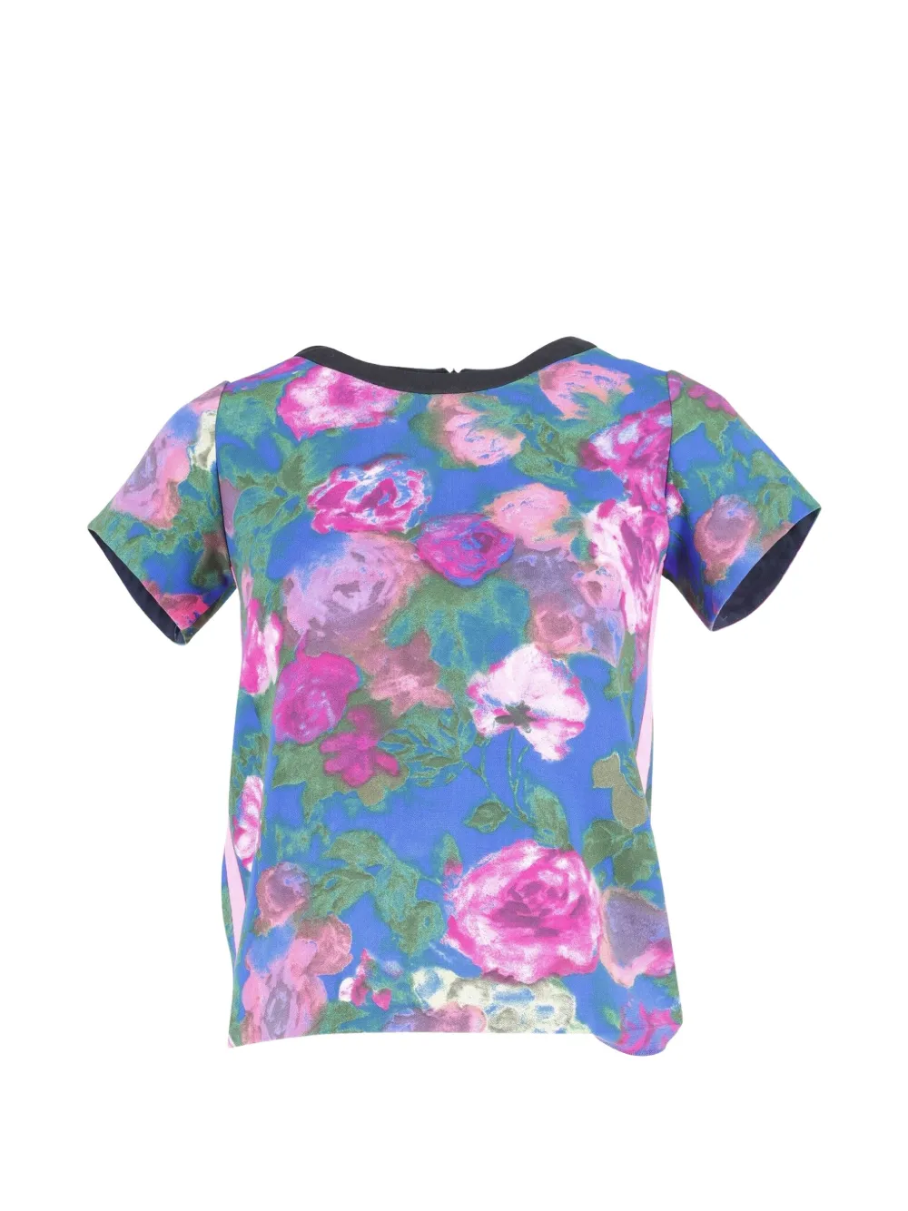 SANDRO Cut-Out floral-print t-shirt - Blu