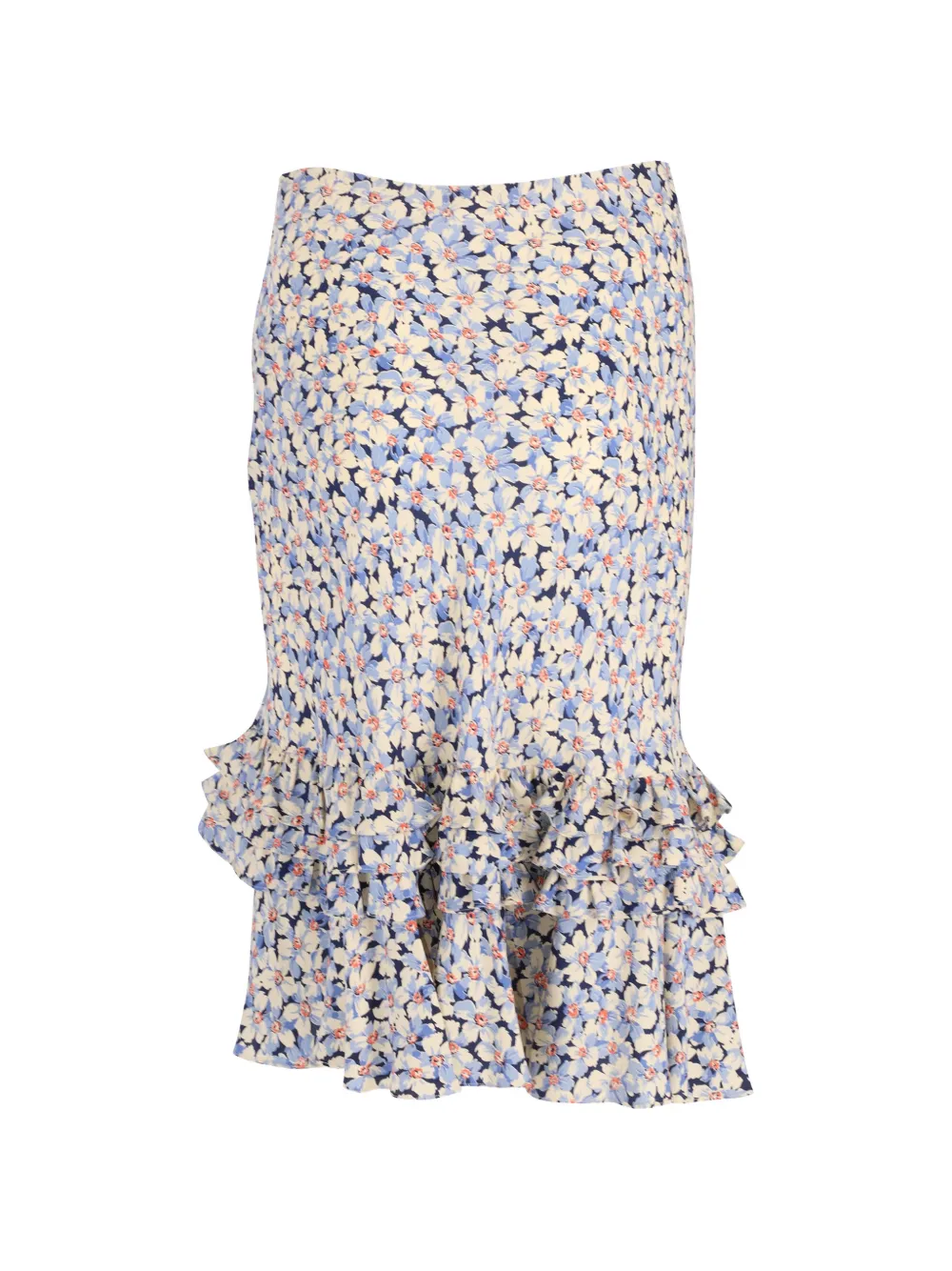 Ralph Lauren Vintage floral ruffled midi skirt - Blu