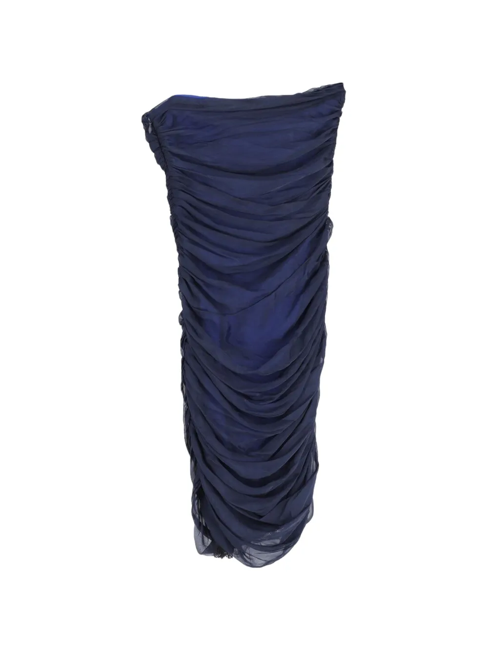 Diane Von Furstenberg Vintage strapless ruched midi dress - Blu