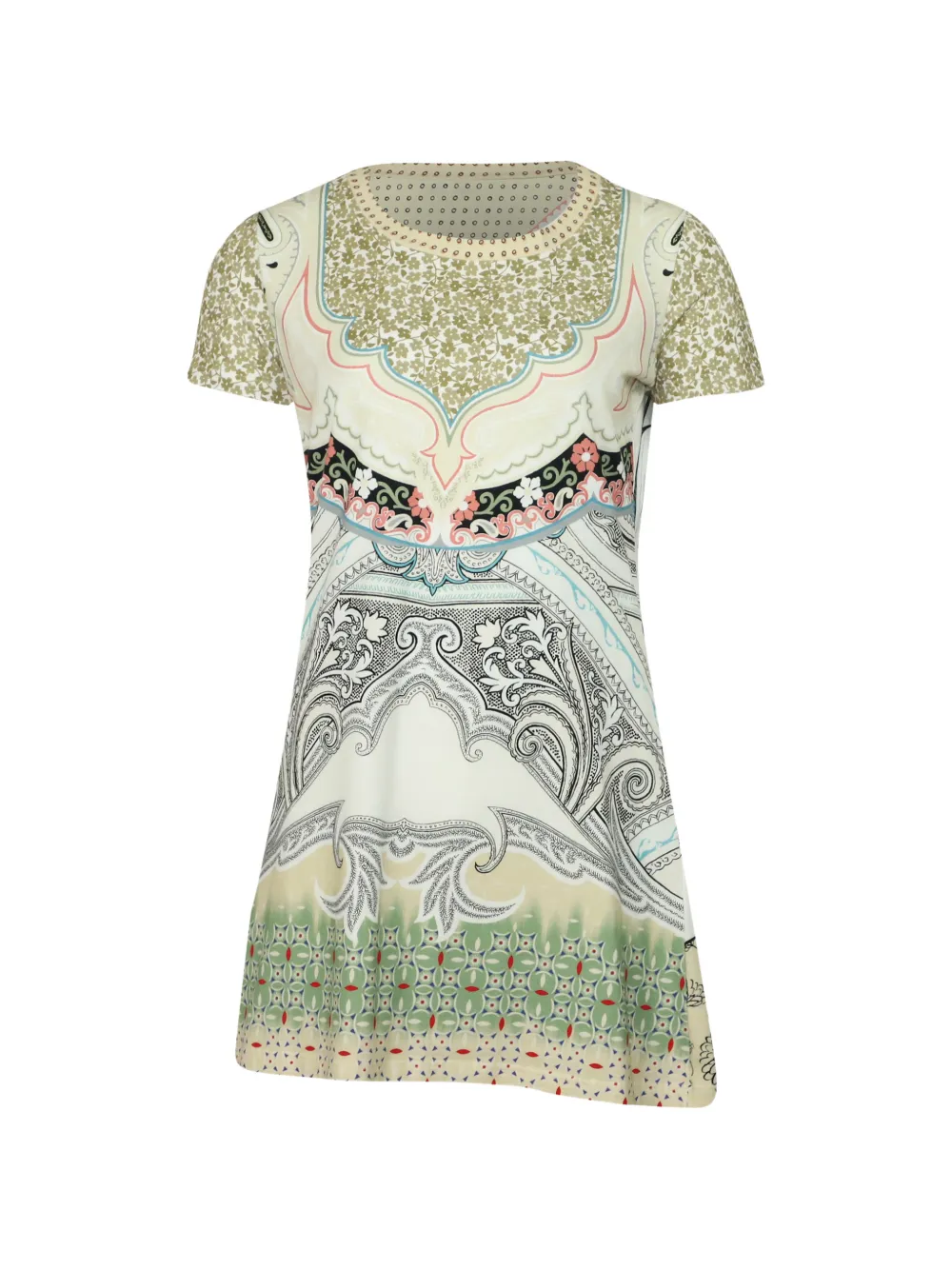 Etro Vintage short-sleeve print dress - Toni neutri