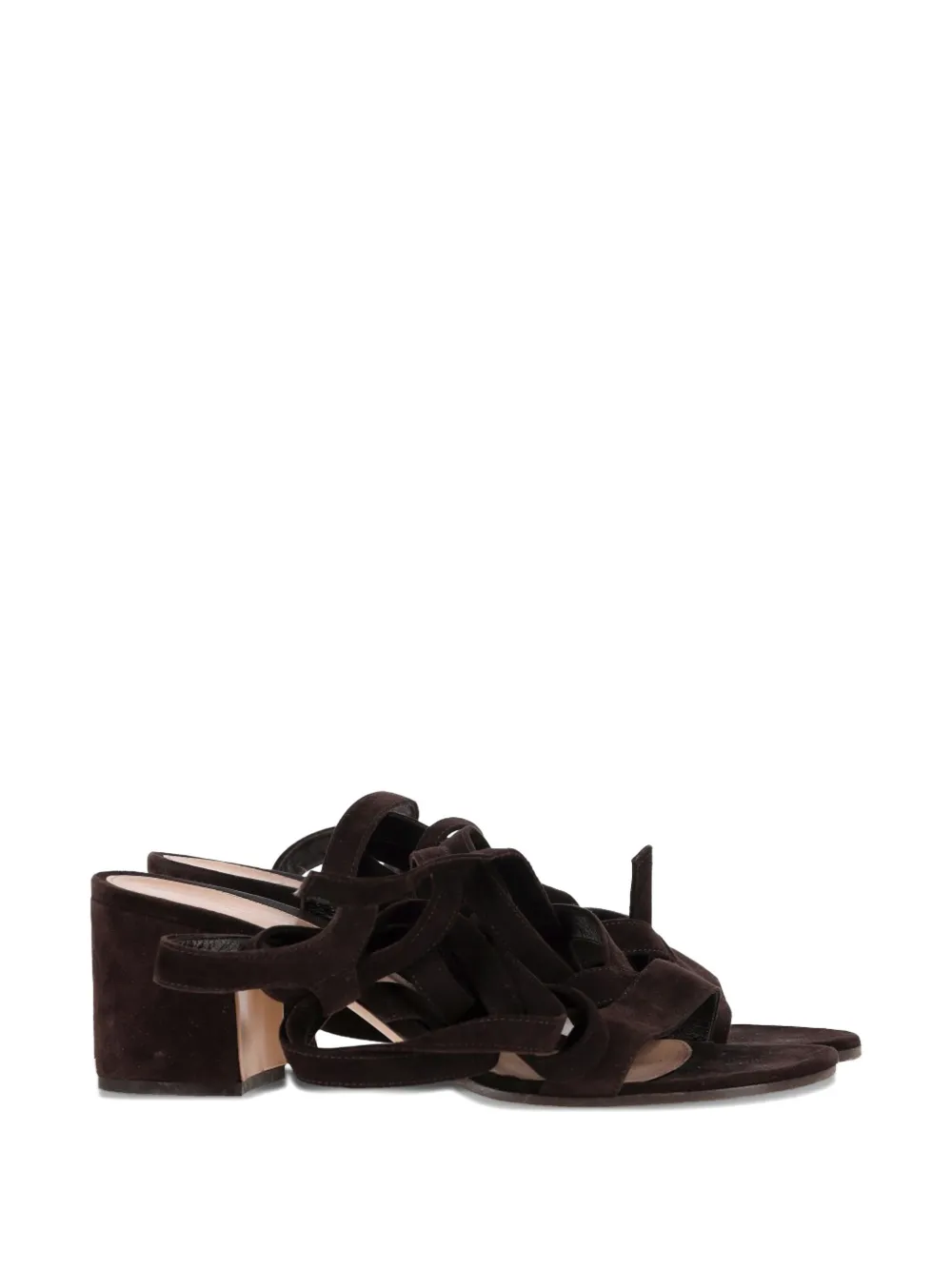 Gianvito Rossi strappy block-heel sandals - Marrone